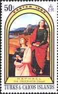 Turks & Caicos Islands, 1983. Raphael, The Crucifixion. Mary. Scott 560.