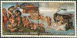 Vatican, 1994. Adam, Eve forced from the Garden of Eden. The Flood.