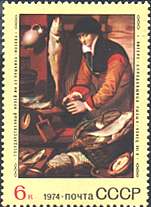 Russia, 1974. Pieters, The Fishmonger. End of 16th Century. Sc. 4263.