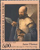 France, 1993. Georges de la Tour (1593-1652), Saint Thomas. Sc. 2373.