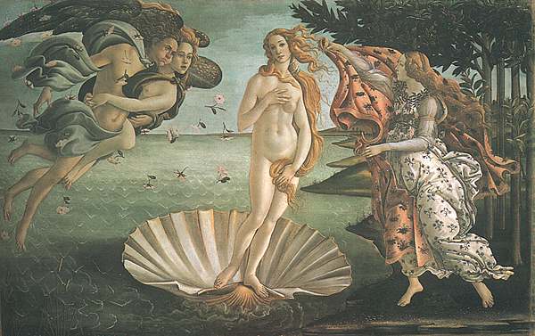 A. Botticelli, The Birth of Venus. About 1486.