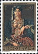 Yugoslavia, 1971. Katarina Ivanovic, Woman in Serbian Costume. Sc. 1081.