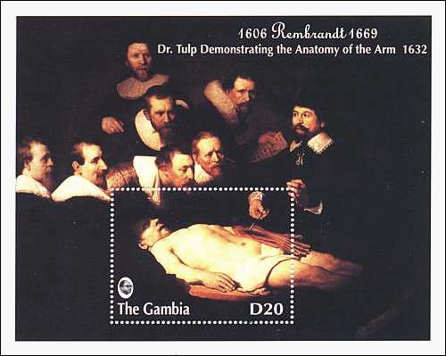 Gambia, 1993. Rembrandt, Dr. Tulp Demonstrating the Anatomy of the Arm. Sc. 1482.