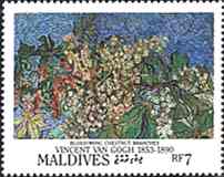 Maldives, 1991. Blossoming Chesnut Branches