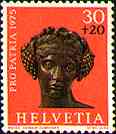 Bacchus head, roman. Issued 1975.