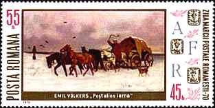 Romania, 1970. Mail Coach in Winter,