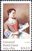 US, 1974. Centenary of UPU. La Vergne, Mlle. Jean Liotard . Scott 1533.