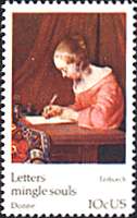 US, 1974. Centenary of UPU. Gerard Terborch, Lady Writing Letter. Scott 1534.