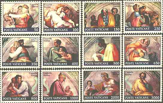 Vatican 1991. Details of "Lunettes of the Ancestors of Christ"