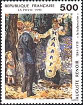 France, 1991. Auguste Renoir (1841-1919), The Swing (1876). Muse d'Orsay. Sc. 2242.