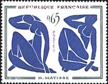 France, 1961. Henri Matisse (1869-1954), Blue Nudes (1952). Sc. 1014.