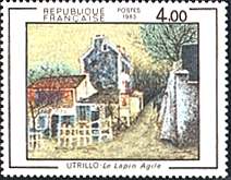 France, 1983. Maurice Utrillo (1883-1955), Le Lapin Agile (1915). Sc. 1869.