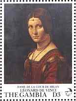 Gambia, Leonardo da Vinci. Woman from the Court of Milan. Scott 1354f.