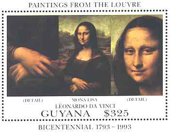 Guyana. Leonardo da Vimci. Mona Lisa. Scott 2747.