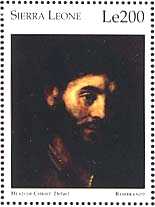 Rembrandt. Head of Christ, detail.
