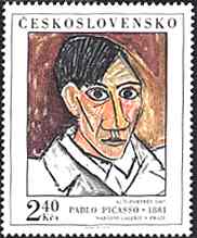 Czechoslovakia, 1972. Pablo Picasso, Self-portrait. Scott 1851.