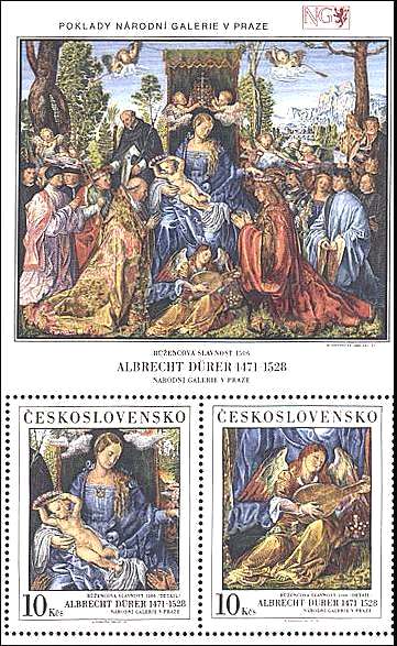 Czechoslovakia, 1988. Albrecht Durer, Feast of Rose Garlands. 1506. Scott 2743.