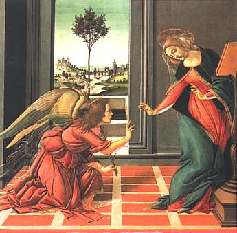 Alessandro Botticelli, The Annunciation, about 1490.