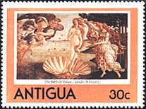 Antigua, 1980. A. Botticelli, Birth of Venus. Sc. 572.