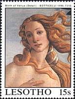 Lesotho, 1988. A. Botticelli, Birth of Venus. Sc. 660.