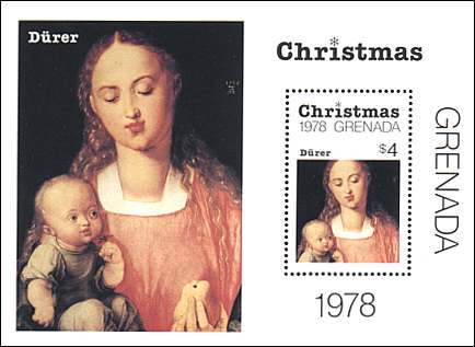 Grenada, 1978. Christmas. Albrecht Drer, The Virgin with the Pear. Sc. 904.