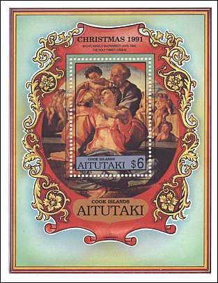 Aitutaki, 1991. Michelangelo, The Holy Family. Sc. 459.
