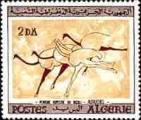 1966, Algeria. Tassili, 6000 B.C., Fleeing Ostriches