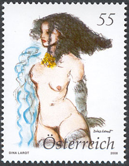 Austria 2008 stamp, Female Nude, Dina Larot 