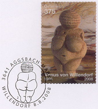 Austria stamp 2008, Willendorf Venus, FDC