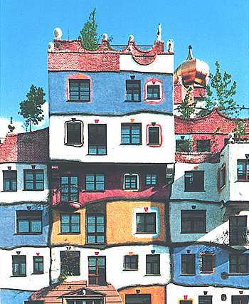 Hundertwasser's House in Vienna, Austria.