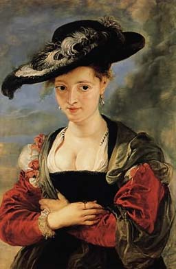 Rubens. Portrait of Susanna Lunden (?) (Le Chapeau de Paille). Wood (oak), 79 x 54 cm. Conserved at The National Gallery, London, UK. Painted probably 1622 - 1625