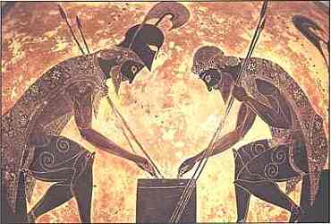 Exekias, Athen's School. Achille and Ajax Playing Dice. 540-530 B.C.
