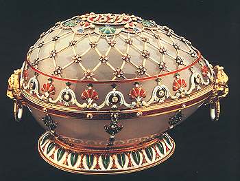 Imperial Renaissance Easter Egg. Presented by Czar Alexander III to his wife, Czarina Maria Feodorovna, Easter 1894.
