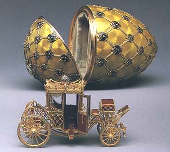 Imperial Coronation Easter Egg. Presented by Czar Nicolas II to his wife, Czarina Alexandra Feodorovna, Easter 1897.