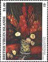 Virgin Islands, 1991. Vase with Red Gladioli