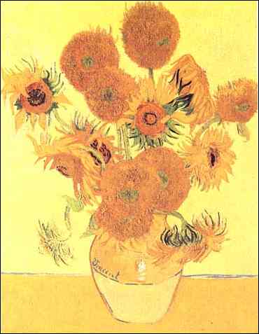 Sunflowers. Canvas 92.1 cms x 73 cms. National Gallery, London. G.B.