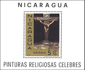 Nicaragua, 1968. Salvador Dali. Christ of St. John on the Cross, Scott C654
