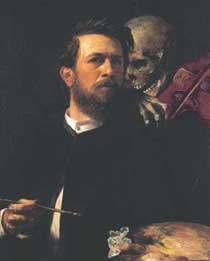 Self-portrait with Death, 1872. State Museum of Berlin, National Gallery