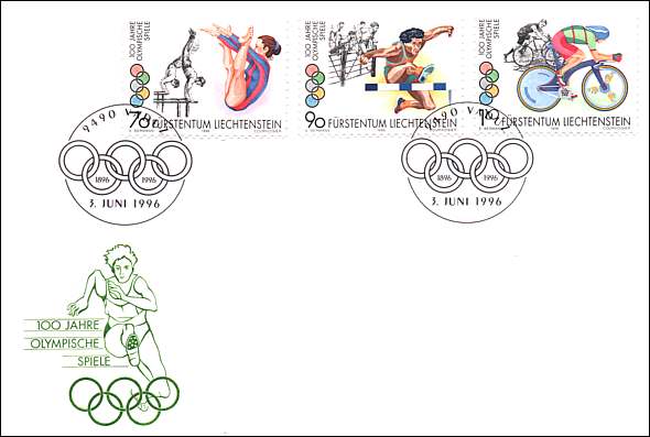 Liechtenstein, 1996. Centenary of modern Olympic Games. Sc. 1079-1081.