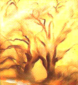 Georgia O'Keeffe:  "Winter Cottonwoods East".  Oil on Canvas, 1934