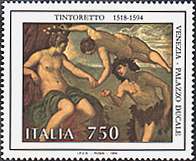 Italy, 1994. J. Tintoretto. Arianna, Venere and Bacco. Scott 1988.