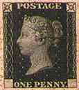 One Penny Black, 1840.