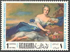 Ras al Khaima, 1968. Mme. Henriette de France, by Jean-Marc Nattier. Mi. 222