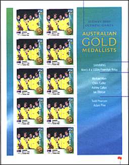 Australia, 9/17/2000. Men's 4 * 100 Frestyle Relay. Team: Michael Klim, Chris Fydler, Ashley Callus, Ian Thorpe