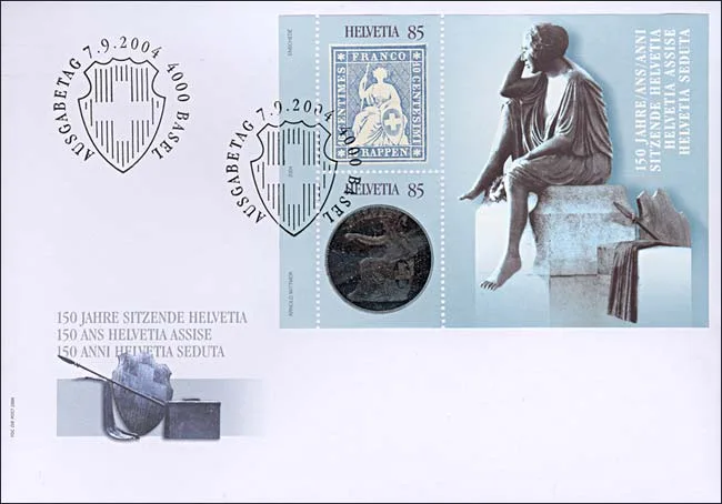 150 Years Sitting Helvetia — original stamp illustration