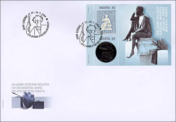 150 Years Sitting Helvetia — original stamp illustration