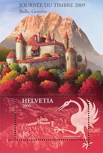 Art at the Gruyère Castle — original stamp illustration