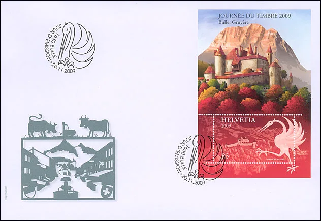 Art at the Gruyère Castle — original stamp illustration