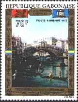 Gabon, 1972. Rialto Bridge by Canaletto (erroneusly inscripted Caffi)