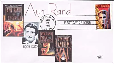 Ayn Rand: The Stamps Collector — original stamp illustration